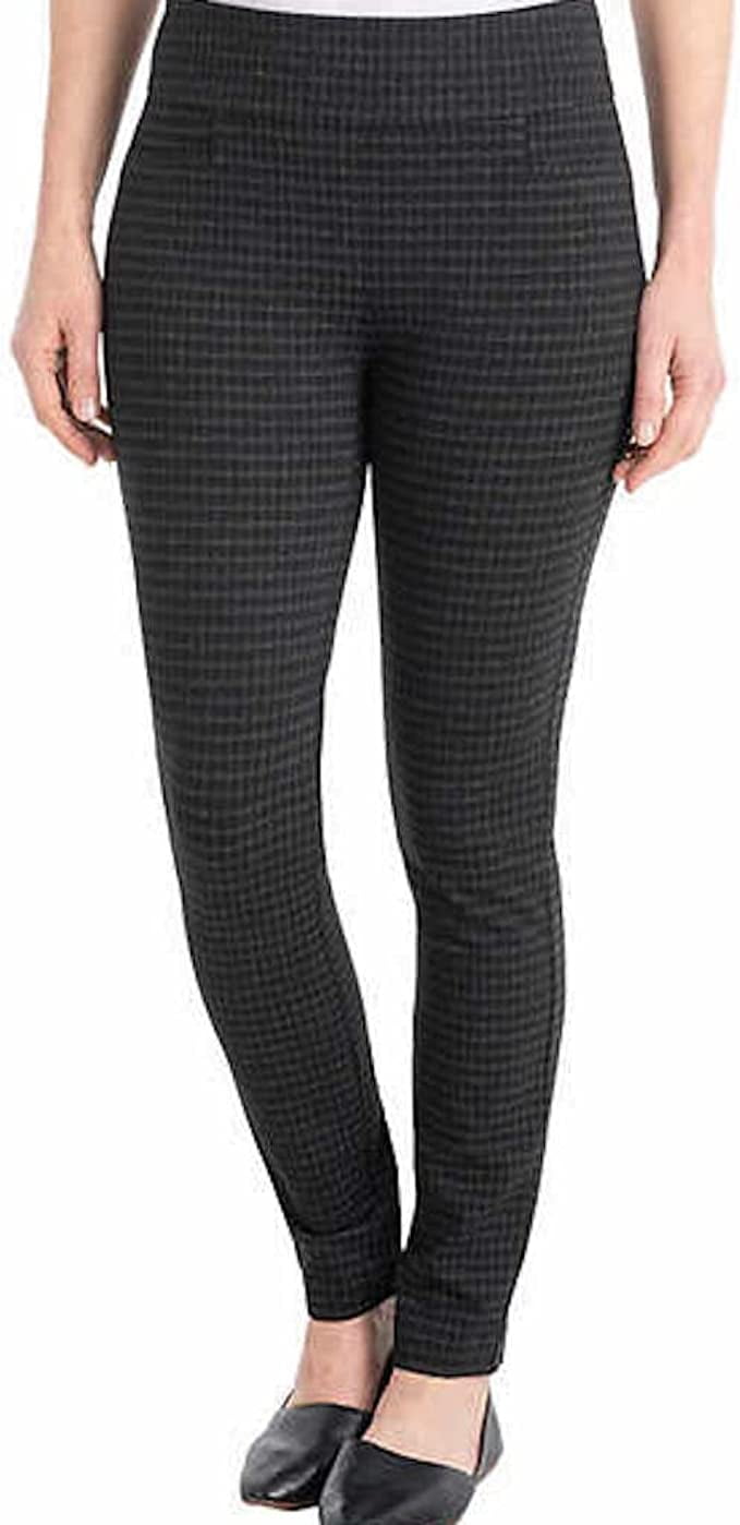 Dalia Women's Pants Sz XS Plaid PullOn Chino Leg Pant Black Regular Size