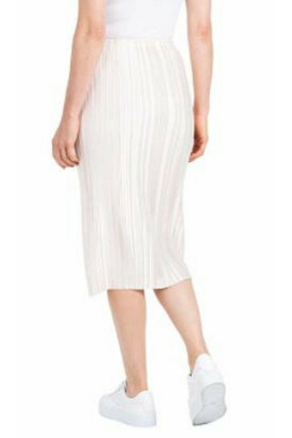 Women's Pleated Midi Skirt(Beige, Medium)