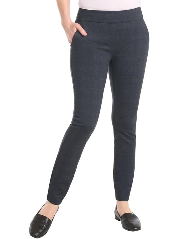Women’s Pull-On Ponte Pant, Mid-Rise Narrow Leg ( Navy Combo,XL)