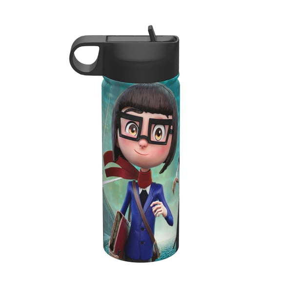 Dalia Y El Libro Rojo Kids Insulated Water Bottle With Straw - 18 Oz Stainless Steel Double Wall Vacuum Cup, Leakproof, Bpa Free, Suitable For Boys And Girls