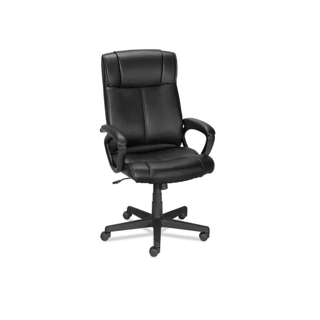 Luxurious High-Back Black Leather Swivel Manager's Chair