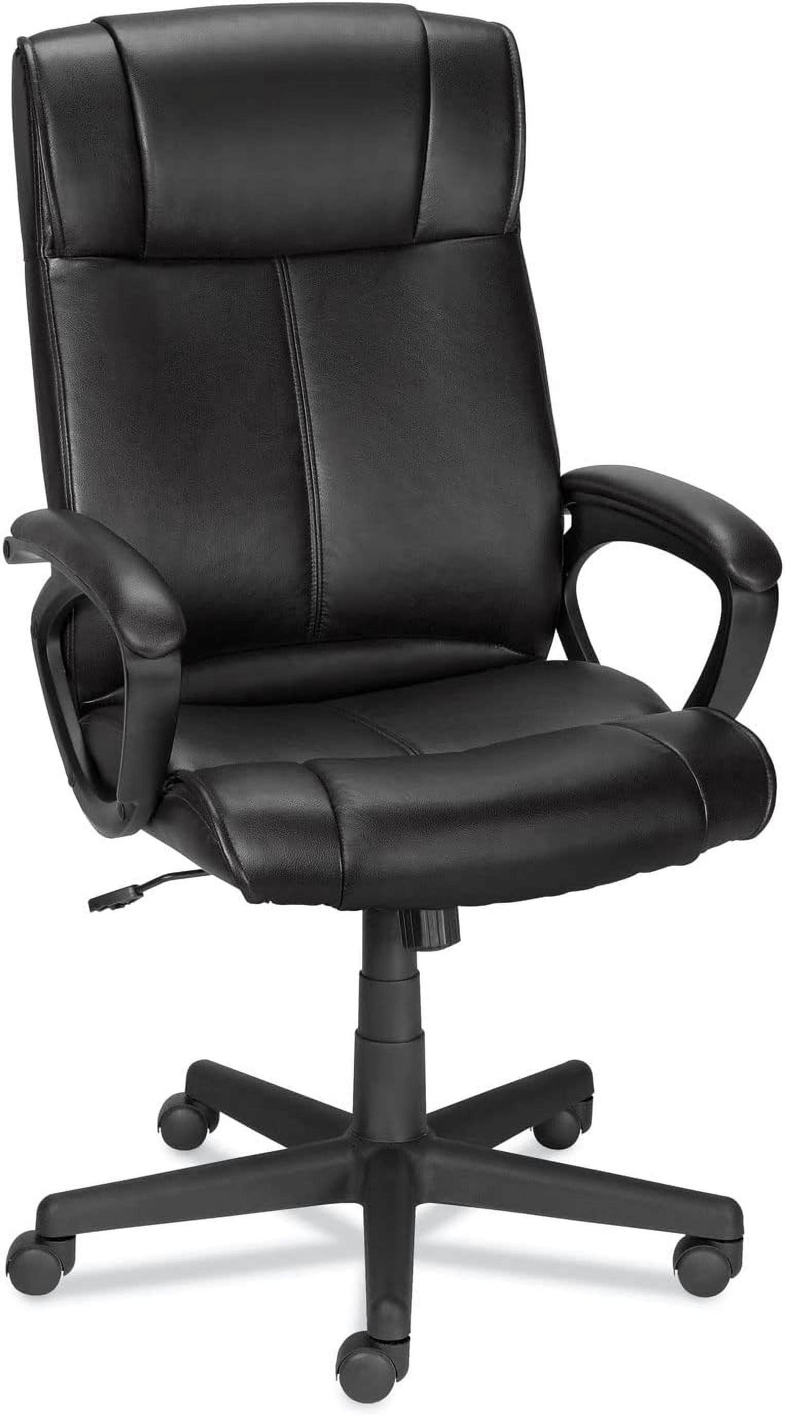 Luxurious High-Back Black Leather Swivel Manager's Chair