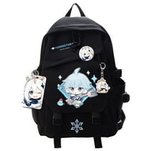 Dalicoter Genshin Impact Backpack Chongyun Anime Laptop Bookbag Student Backpack 3D Print School Bags Travel Backpack With Gift Black