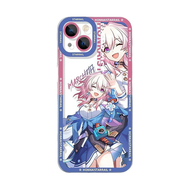 Dalicoter Honkai Star Rail Phone Case Anime March7th Phone Case Game Multi-Model Compatible with 15/14/13/12/11 Funny Phone Cover Protective (iPhone 12 ProMax)