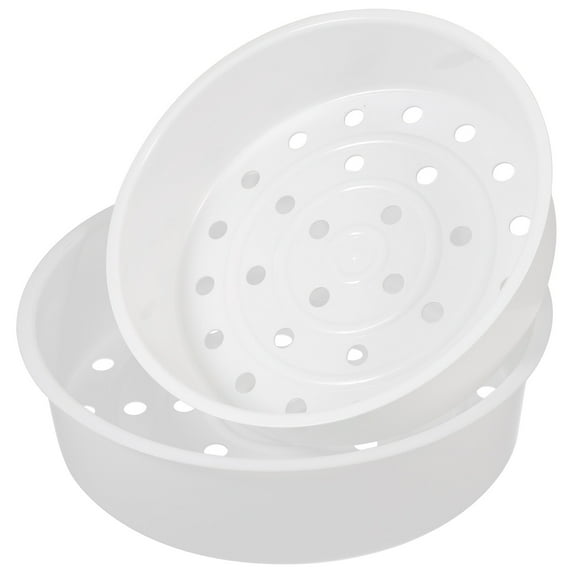 WRITWAA Practical Steamer Basket Kitchen Supplies White 2Pcs 8.7X8.7X2In
