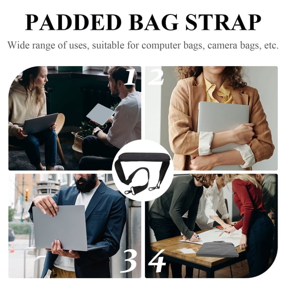 OFFIGAM Adjustable Black Padded Luggage Strap 1 Set Travel Accessory for Back to School and Everyday Use