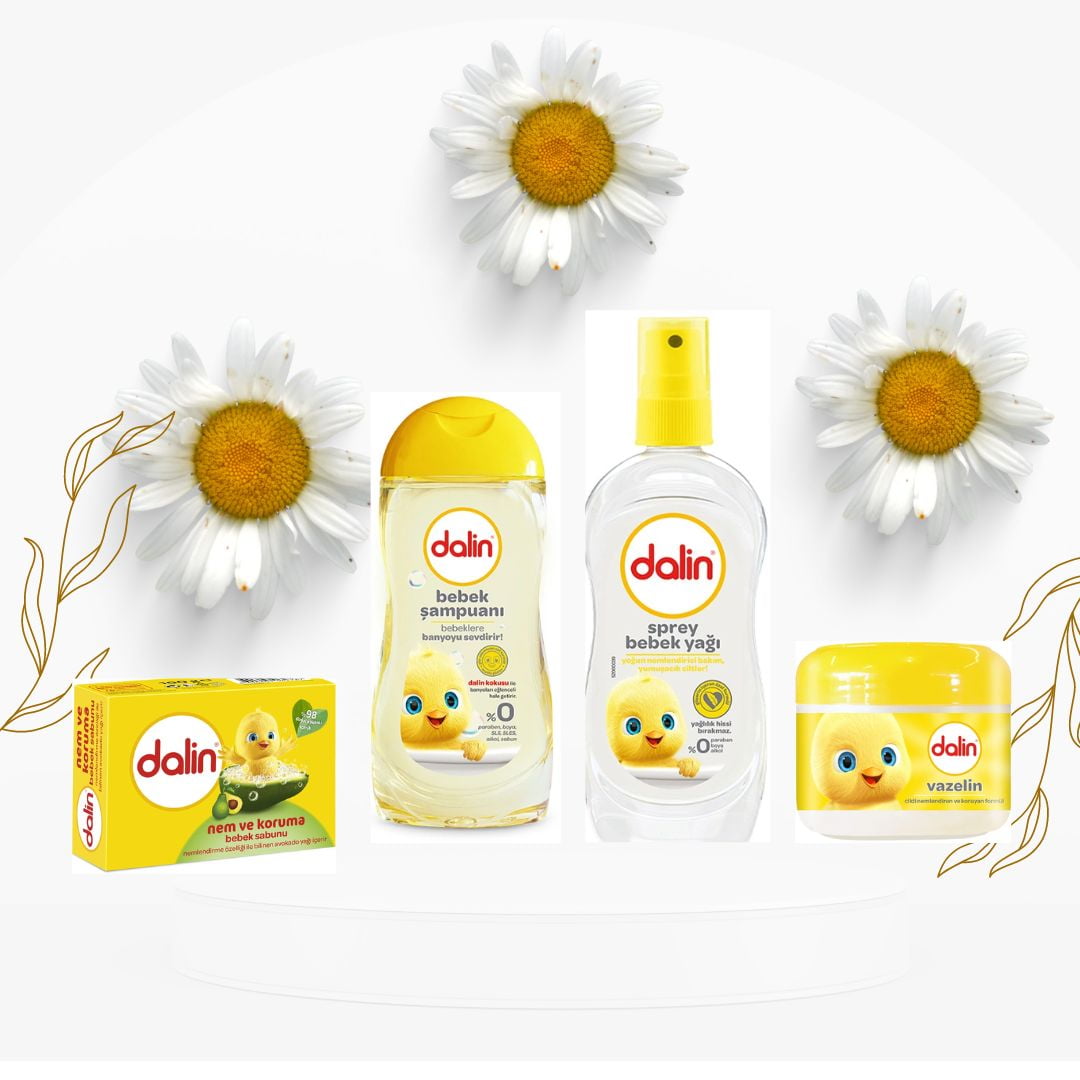 Dalin Baby Shampoo, Oil, Soap and Vaseline set Of 4
