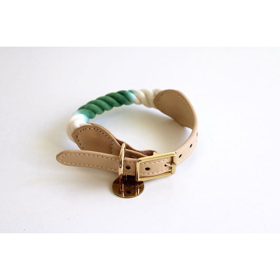 Dalisay Pure "Classic Teal" Beyond Par Cotton Rope Buckle Dog Collar