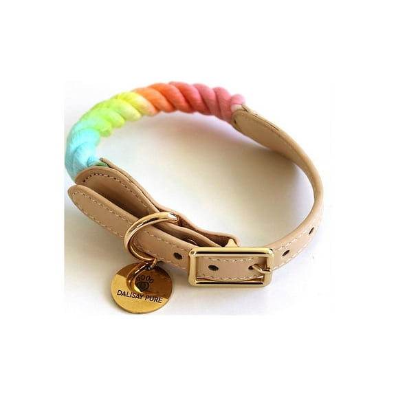 Dalisay Pure Rainbow Beyond Par Cotton Rope Buckle Dog Collar
