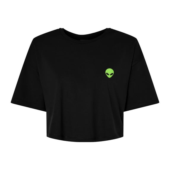Dalix Alien Embroidered Cotton Relaxed Fit Flowy Short Sleeve Crewneck Tee Shirt Womens in Black 2XL XX-Large