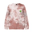 thumbnail image 1 of Dalix Alien Embroidered Fleece Tie Dye Wash Long Sleeve Crewneck Sweatshirt Mens in Tie Dye Copper L Large, 1 of 5