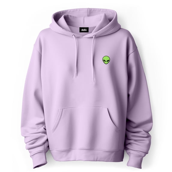 Dalix Alien Embroidered Fleece Zip Hoodie Cold Fall Winter Mens in Orchid 3XL XXX-Large