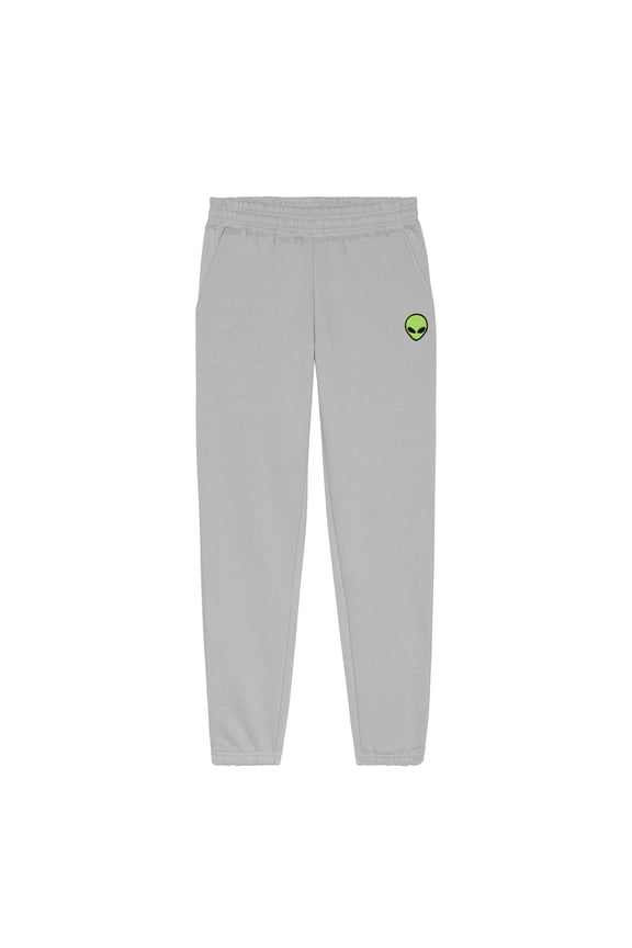Alien Embroidered Sweatpant Heavy Weight Fleece Relaxed Fit Lounge Mens in Stone XL X-Large