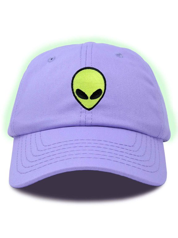 Alien Embroidered UFO Dad Hat Cotton Baseball Cap Adjustable Mens in Lavender