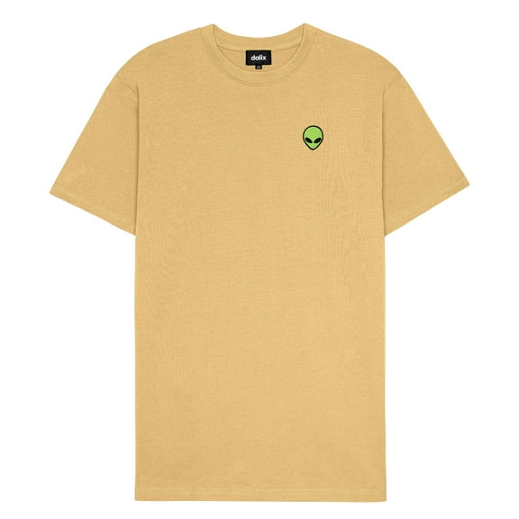 Dalix Alien Heavyweight Soft Tee Short Sleeve Cotton Shirt Mens in Vin Gold XL X-Large