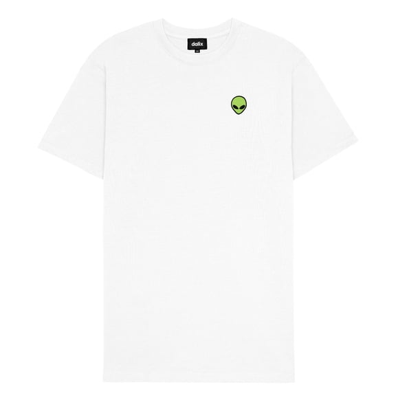 Dalix Alien Heavyweight Soft Tee Short Sleeve Cotton Shirt Mens in White L Large