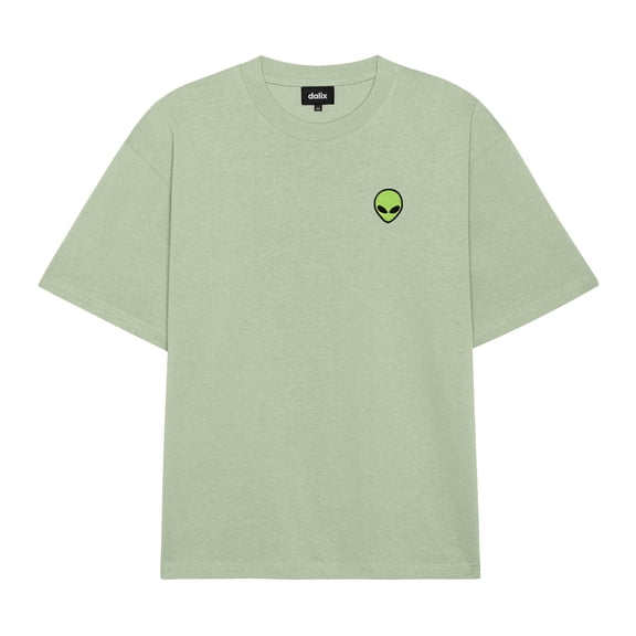 Dalix Alien Relaxed Heavy Cotton Short Sleeve Summer Tee Mens in Laurel S Small