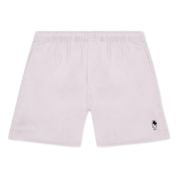 Dalix Astronaut Beach Short Embroidered Casual Pocket Mesh Drawcord Waist Mens in Orchid XL X-Large