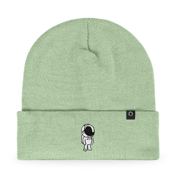 Dalix Astronaut Embroidered Beanie Warm Winter Space Cadet Knit Hat for Men in Light Green