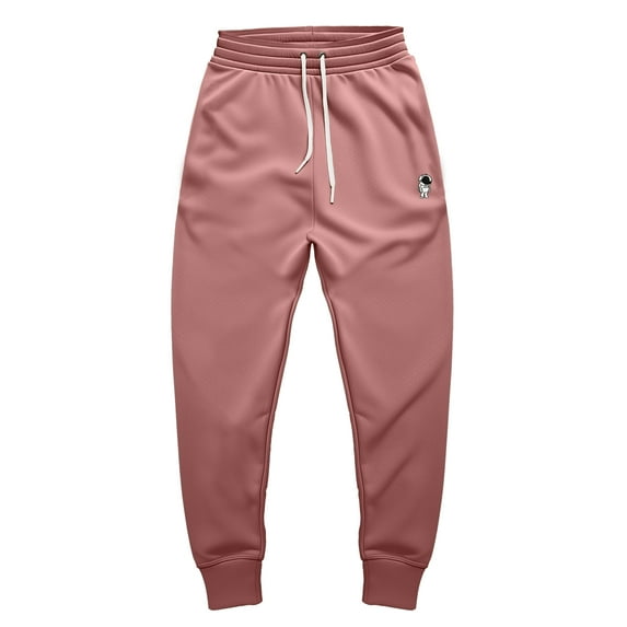 Dalix Astronaut Embroidered Fleece Jogger Cuff Sweatpant Sweats Soft Warm Cute Womens in Mauve XL X-Large
