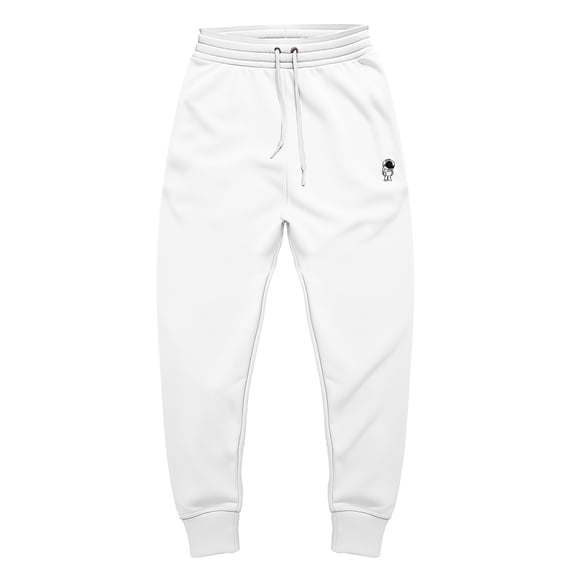 Dalix Astronaut Embroidered Fleece Jogger Cuff Sweatpant Sweats Soft Warm Cute Womens in White XL X-Large