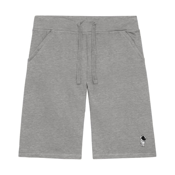 Dalix Astronaut Embroidered Short Soft Fleece Relaxed Drawstring Fit Lounge Mens in Carbon Gray XL X-Large