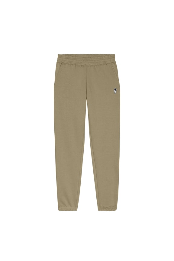 Astronaut Embroidered Sweatpant Heavy Weight Fleece Relaxed Fit Lounge Mens in Beige M Medium