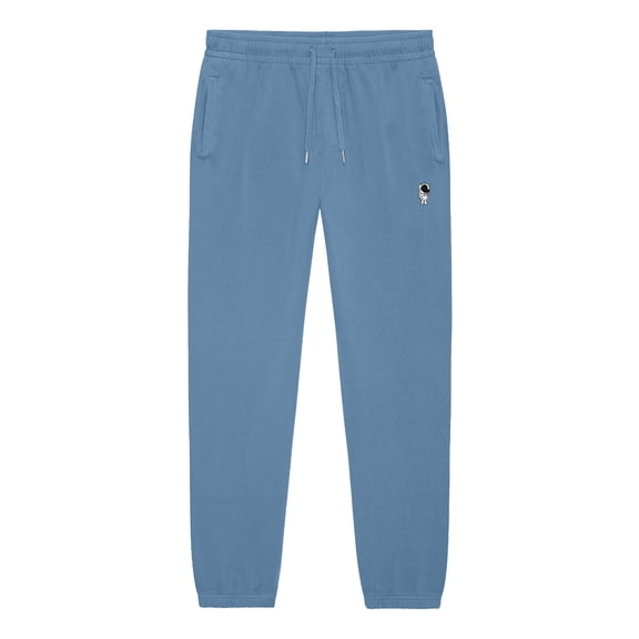Dalix Astronaut Embroidery Heavy Weight Fleece Sweatpants Soft Lounge Pant Drawstring Waistband Pockets Mens in Pebble Blue 2XL XX-Large