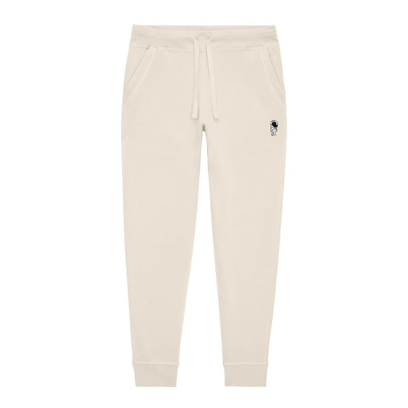 Dalix Astronaut Embroidery Jogger Midweight Fleece Sweatpants Soft Lounge Pant Drawstring Waistband Pockets Mens in Sandshell 3XL XXX-Large