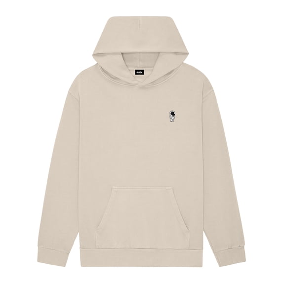 Dalix Astronaut Embroidery Relaxed Hoodie Soft Fleece Sweatshirt Fit Lounge Mens in Beige XS X-Small