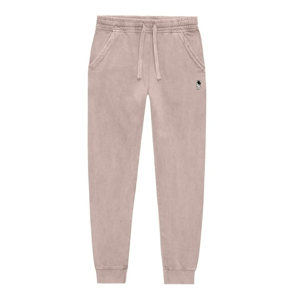 Dalix Astronaut Embroidery Washed Midweight Jogger Fleece Sweatpants Soft Lounge Pant Drawstring Waistband Pockets Mens in Zinc M Medium