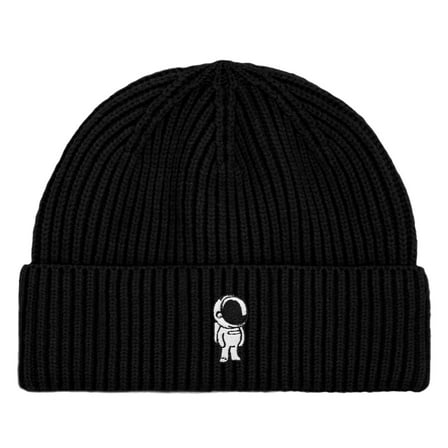 Dalix Astronaut Fisherman Beanie Hat Winter Knit Cuffed Watch Cap Mens in Black