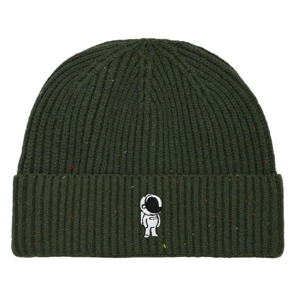 Dalix Astronaut Fisherman Beanie Hat Winter Knit Cuffed Watch Cap Mens in Olive