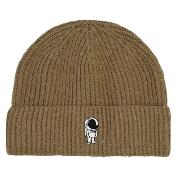 Dalix Astronaut Fisherman Beanie Hat Winter Knit Cuffed Watch Cap Mens in Tan
