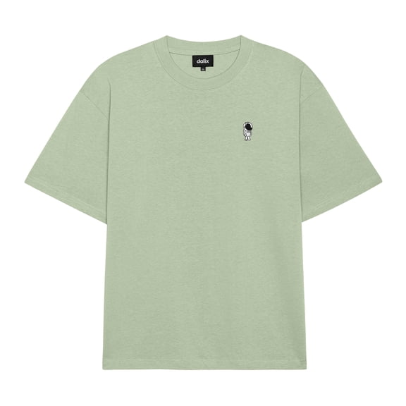 Dalix Astronaut Relaxed Heavy Cotton Short Sleeve Summer Tee Mens in Laurel S Small