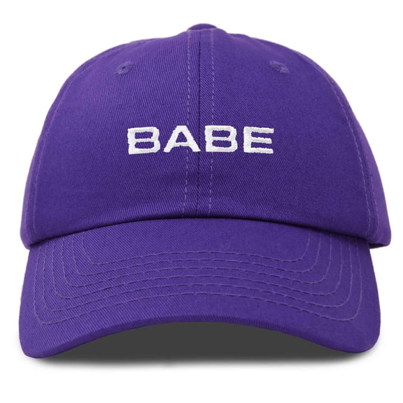 Dalix Babe Embroidered Cotton Baseball Cap Adjustable Dad Hat Womens in Purple