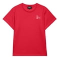thumbnail image 1 of Dalix Be Kind Cropped Tee Lightweight High Waisted Short Sleeve Summer Shirt Womens in Team Red S Small, 1 of 5