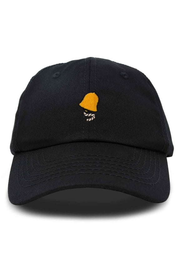 Bell Embroidered Cap Cotton Baseball Hat Nautical Womens in Black