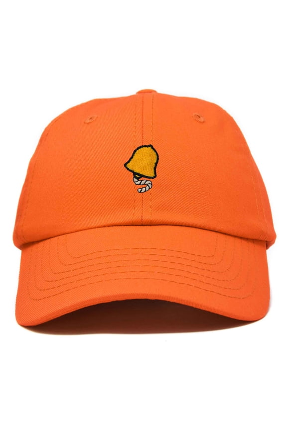 Bell Embroidered Cap Cotton Baseball Hat Nautical Womens in Orange