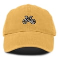 thumbnail image 1 of Dalix Bike Embroidered Bicycle Cotton Baseball Cap Adjustable Dad Hat Mens in Washed Gold, 1 of 5