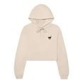 thumbnail image 1 of Dalix Black Cat Embroidered Fleece Cropped Hoodie Cold Fall Winter Women in Heather Dust M Medium, 1 of 5