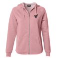 thumbnail image 1 of Dalix Black Cat Embroidered Fleece Zip Washed Hoodie Cold Fall Winter Women in Dusty Rose 2XL XX-Large, 1 of 5