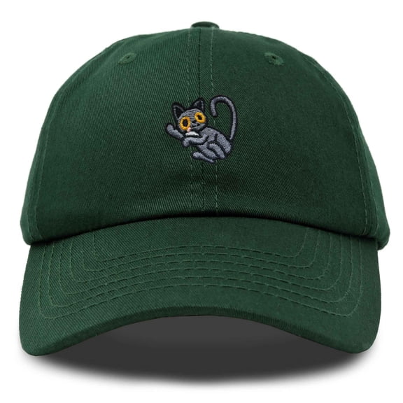 Dalix British Shorthair Cat Cotton Dad Hat Adjustable Cute Cat Lover Baseball Cap for Casual Wear Womens in Dark Green