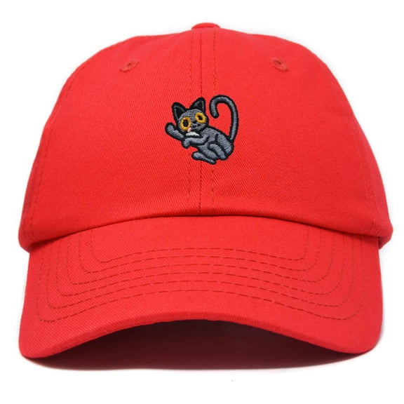 Dalix British Shorthair Cat Cotton Dad Hat Adjustable Cute Cat Lover Baseball Cap for Casual Wear Womens in Red