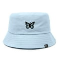 thumbnail image 1 of Dalix Butterfly Cotton Bucket Hat Lightweight Outdoor Travel Beach Everyday Womens in Forever Blue L Large, 1 of 5