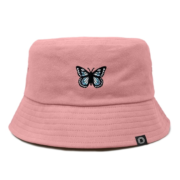 Dalix Butterfly Cotton Bucket Hat Lightweight Outdoor Travel Beach Everyday Womens in Peach Melba XL X-Large