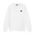 thumbnail image 1 of Dalix Butterfly Embroidery Relaxed Crewneck Sweatshirt Soft Fleece Fit Lounge Womens in White XL X-Large, 1 of 5