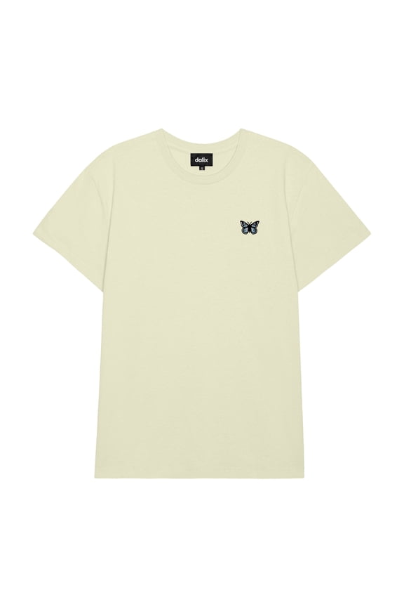 Butterfly Everyday Tee Lightweight Short Sleeve Summer Shirt Womens in Chartreuse L Large