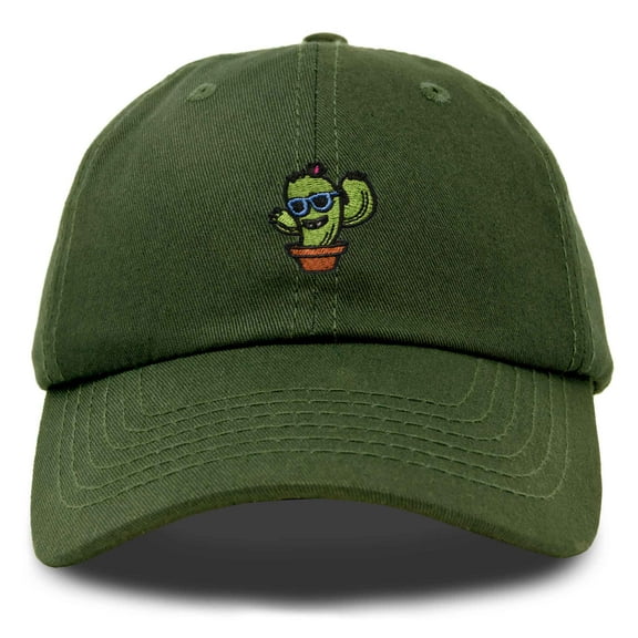 Dalix Cactus Embroidered Cap Cotton Baseball Summer Cool Dad Hat Mens in Olive