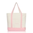 thumbnail image 1 of Dalix Capacious Embroidered Shopping Tote Bag in Pink, 1 of 5
